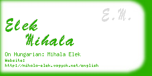 elek mihala business card